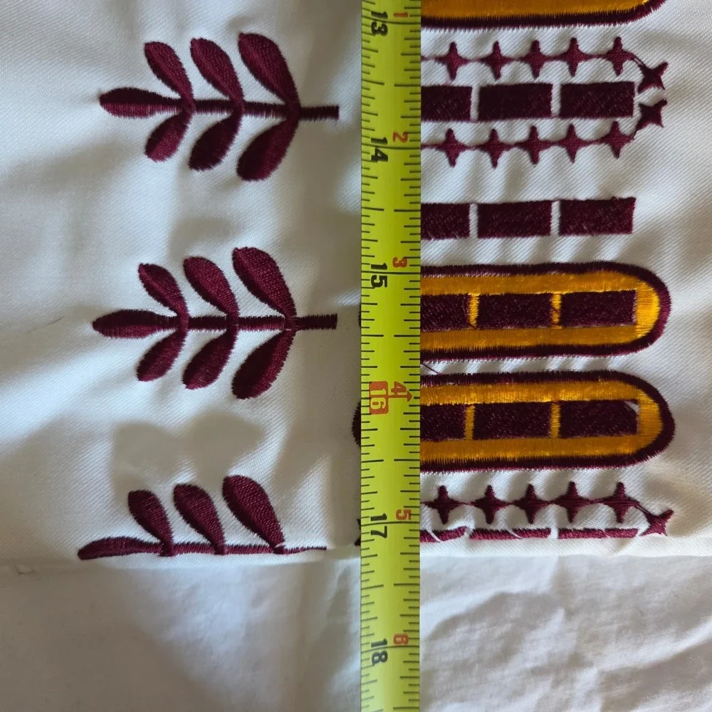 The Rug Market Embroidered‎ Decorative Pillow Cover Ivory, Gold, Burgundy Accent